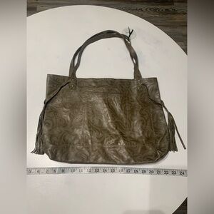 Beaudin Brownish/Greenish Patterned Tote Bag